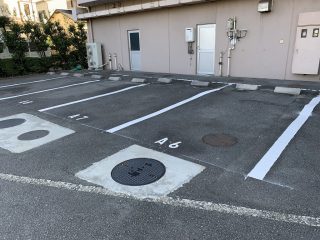 あま市　マンション駐車場ライン工事