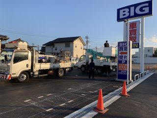 北名古屋市　店舗様駐車場　ライン工事