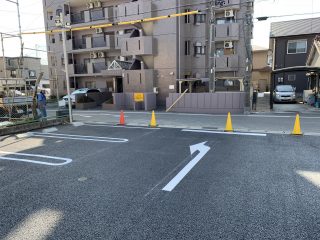 岩倉市　店舗様駐車場　新設ライン工事