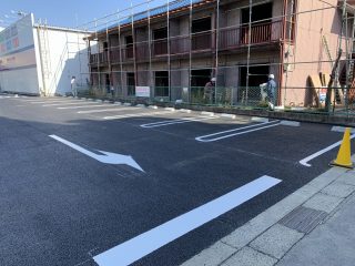 岩倉市　店舗様駐車場　新設ライン工事