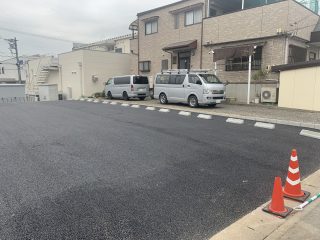 春日井市　月極駐車場　新設ライン工事