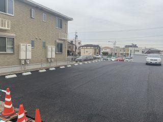 春日井市　月極駐車場　新設ライン工事