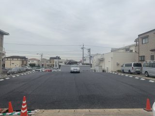 春日井市　月極駐車場　新設ライン工事