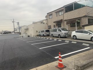 春日井市　月極駐車場　新設ライン工事