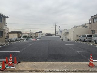 春日井市　月極駐車場　新設ライン工事