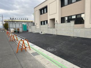 愛知県　あま市　施設駐車場　新設ライン工事