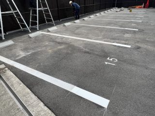 名古屋市　東区　施設駐車場　ライン追加工事