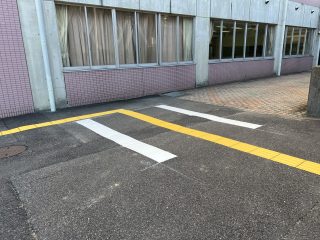 名古屋市　北区　学校駐車場　追加ライン工事