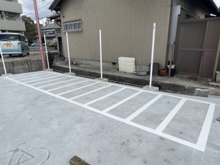 愛知県　安城市　飲食店様駐輪場　新設ライン工事