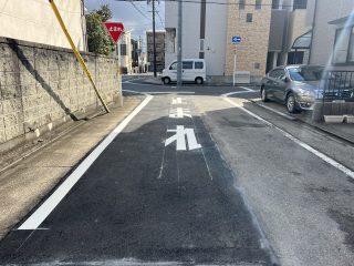 名古屋市　北区　道路　新設ライン引き