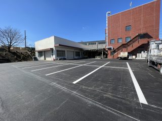 愛知県　豊田市　企業様　駐車場　新設ライン引き