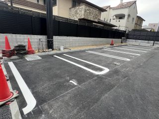 名古屋市　昭和区　マンション駐車場　新設ライン工事