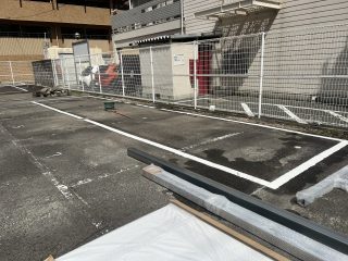 名古屋市　中区　月極駐車場　塗り替え工事　ライン追加工事