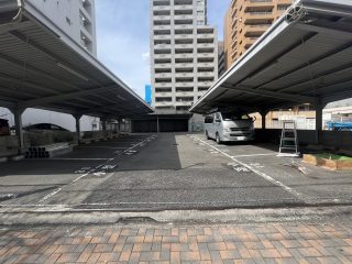 名古屋市　中区　月極駐車場　塗り替え工事　ライン追加工事