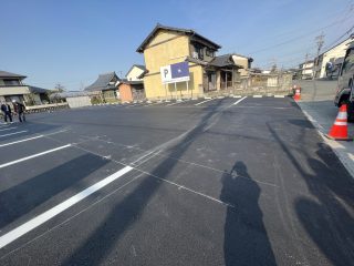 三重県　桑名市　店舗駐車場　新設ライン工事