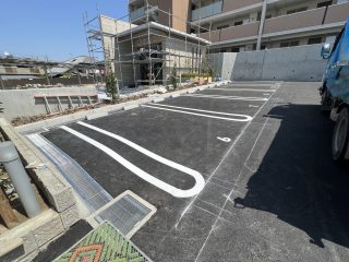 名古屋市　東区　マンション駐車場　新設ライン工事