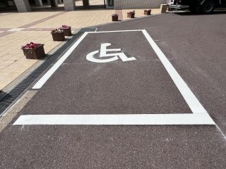 名古屋市　千種区　学校駐車場　塗り替え工事