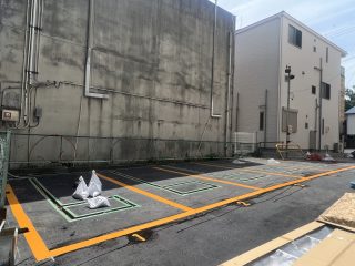 名古屋市　中区　コインパーキング　新設ライン工事